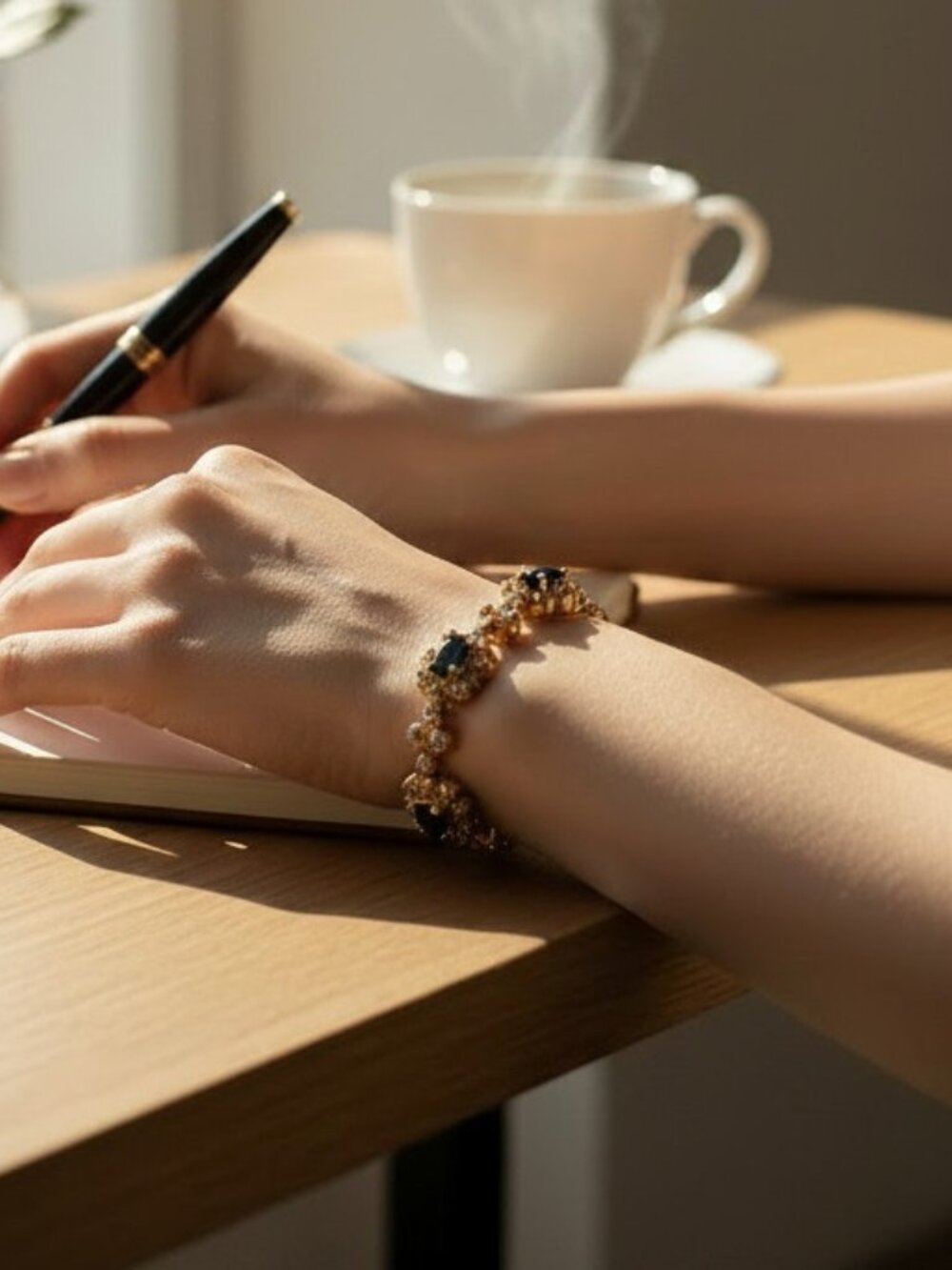 Elegant Gold and Black Bracelet